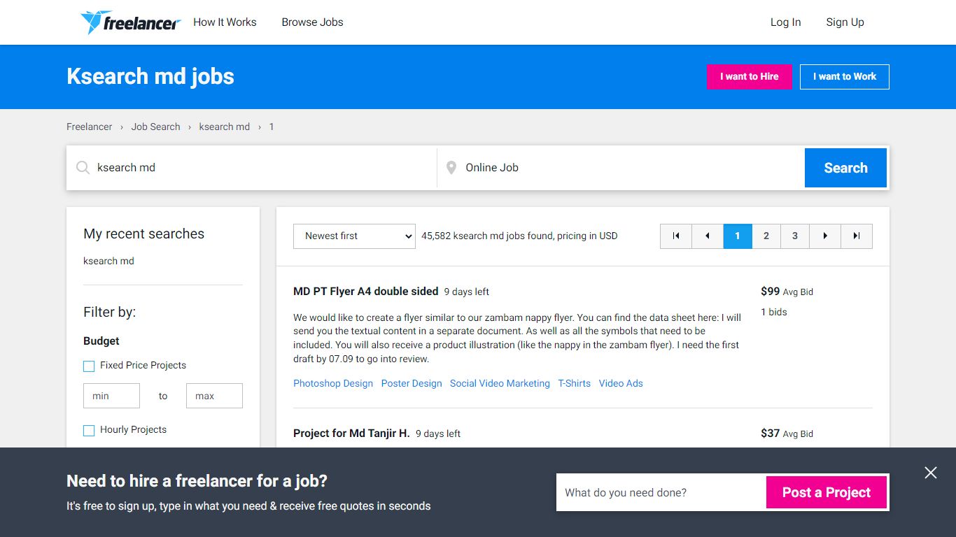 Ksearch md Jobs, Employment | Freelancer